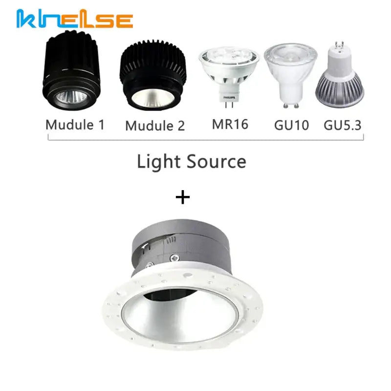 Modern black & white adjustable gu10 mr16 ceiling downlight bedroom
