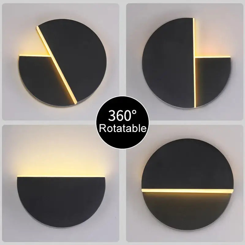 Modern black & white adjustable led wall lamp bedroom sconce