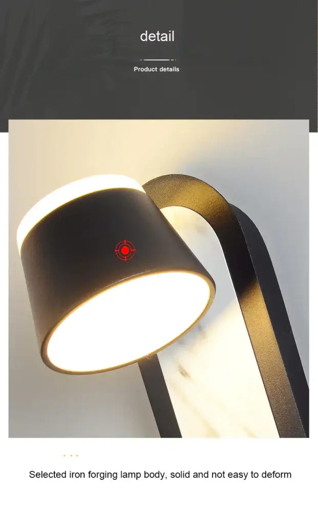 Modern black & white adjustable wall lamp bedroom led light