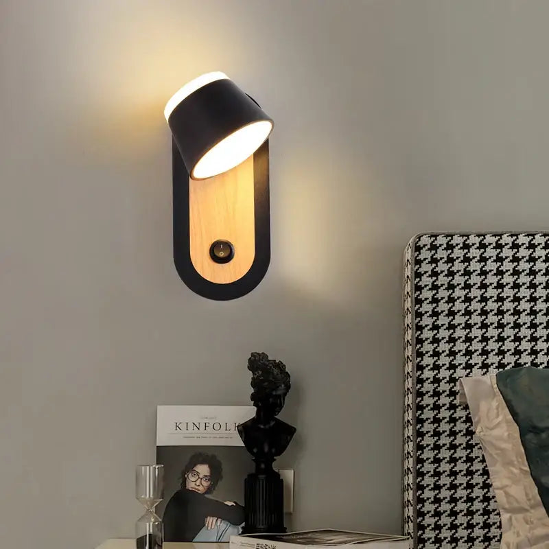Modern black & white adjustable wall lamp bedroom led light