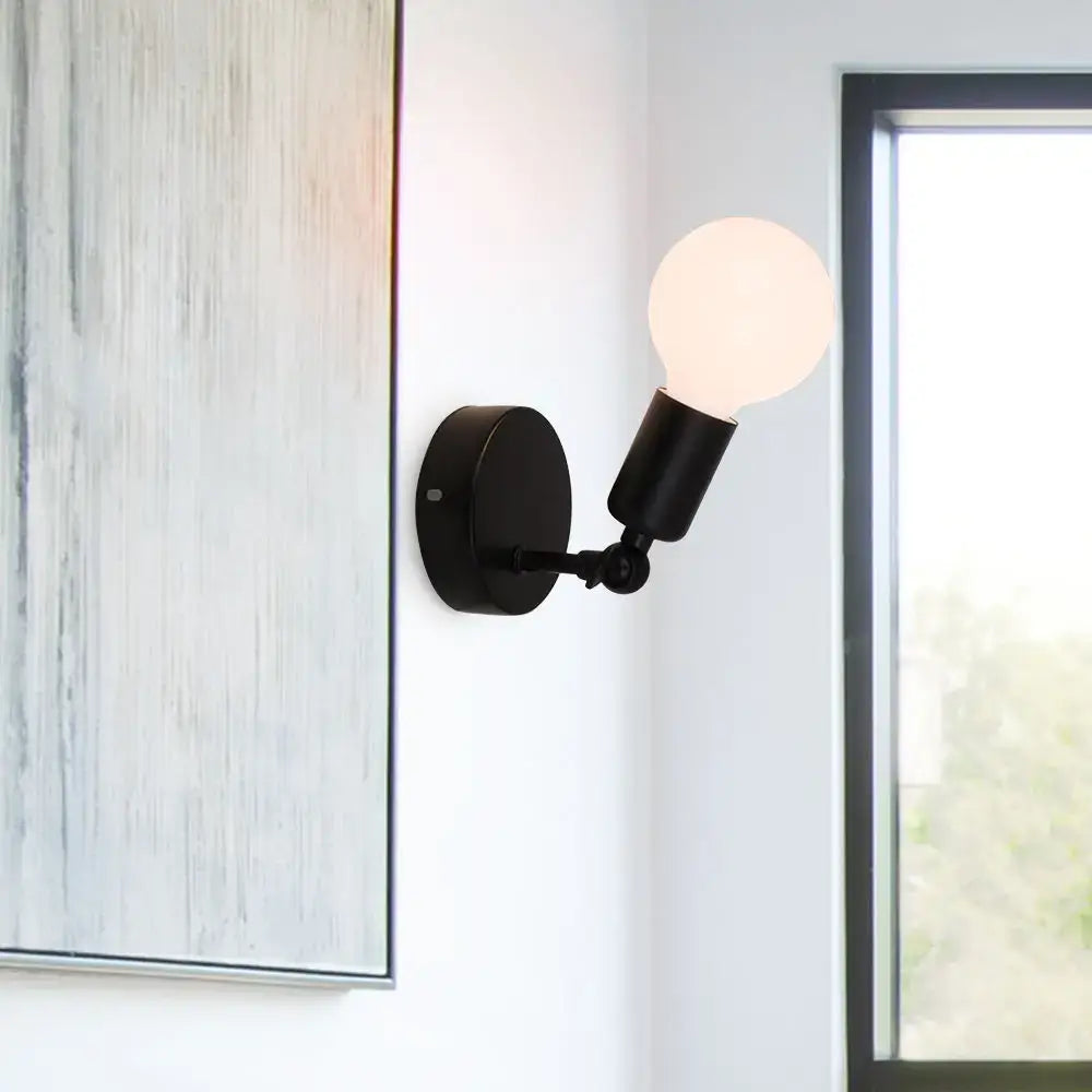 Modern black & white adjustable wall lamp holder bedroom sconce