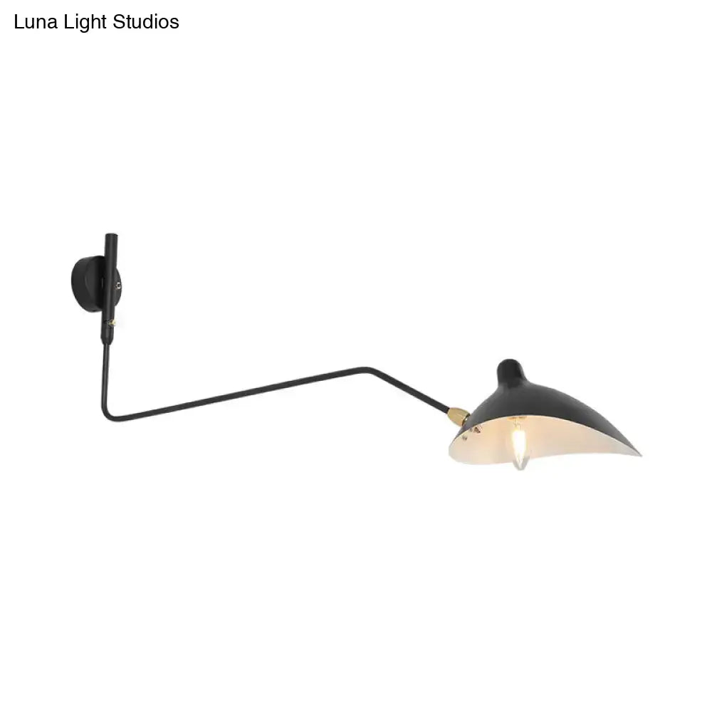 Modern black & white articulated wall sconce living room light fixture