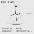 Modern black & white geometric glass led chandelier living room light