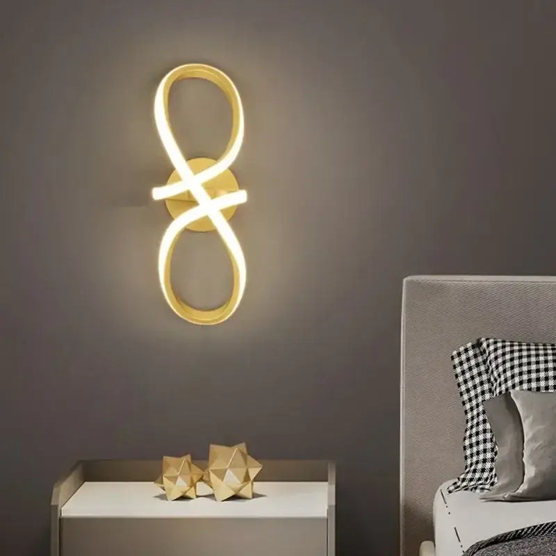 Modern black & white infinity led wall sconce bedroom light