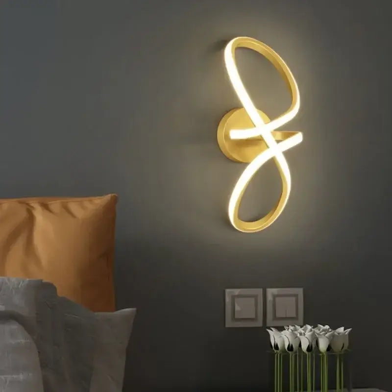 Modern black & white infinity led wall sconce bedroom light