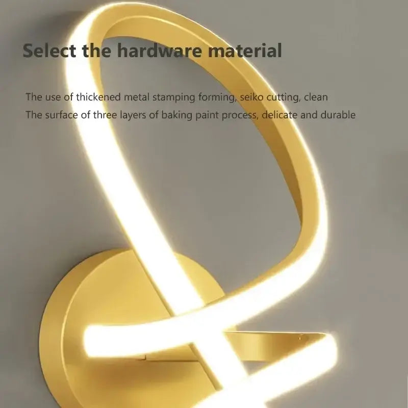 Modern black & white infinity led wall sconce bedroom light