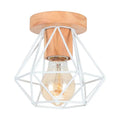 Modern black & white iron wood e27 ceiling light bedroom lamp