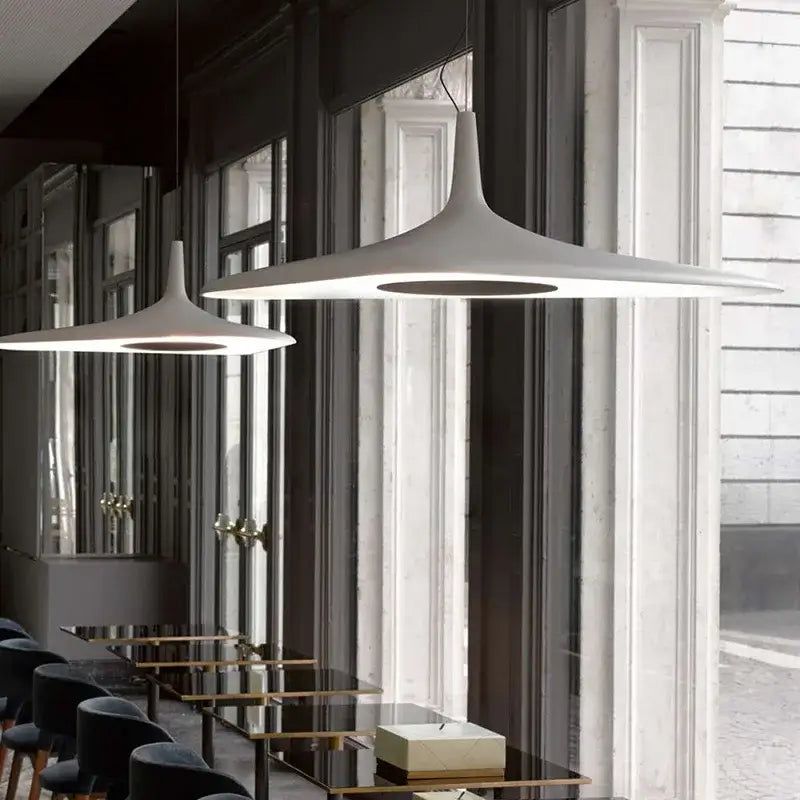 Modern black & white irregular pendant light dining room decorbites