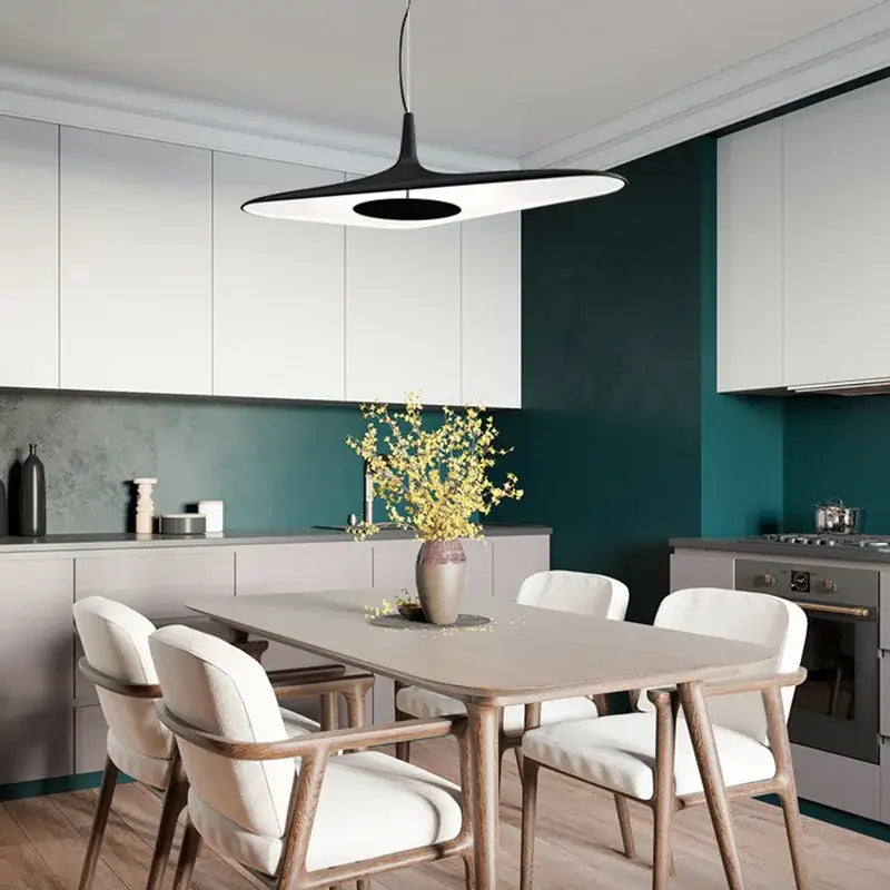 Modern black & white irregular pendant light dining room decorbites