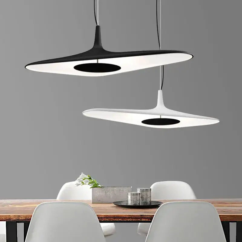Modern black & white irregular pendant light dining room decorbites