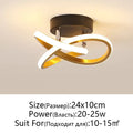 Modern black & white led ceiling lamp living room intertwined ring