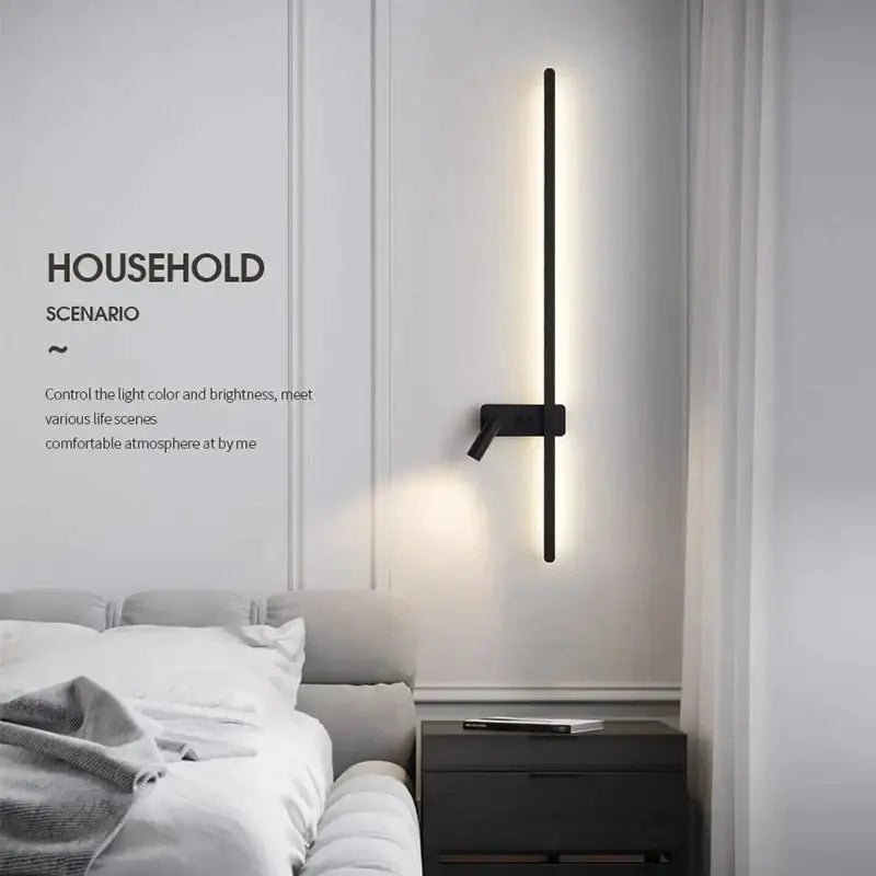Modern black & white led wall spot light bedroom sconce adjustable arm
