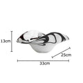 Modern black & white marbled glass fruit plate dining room bowl