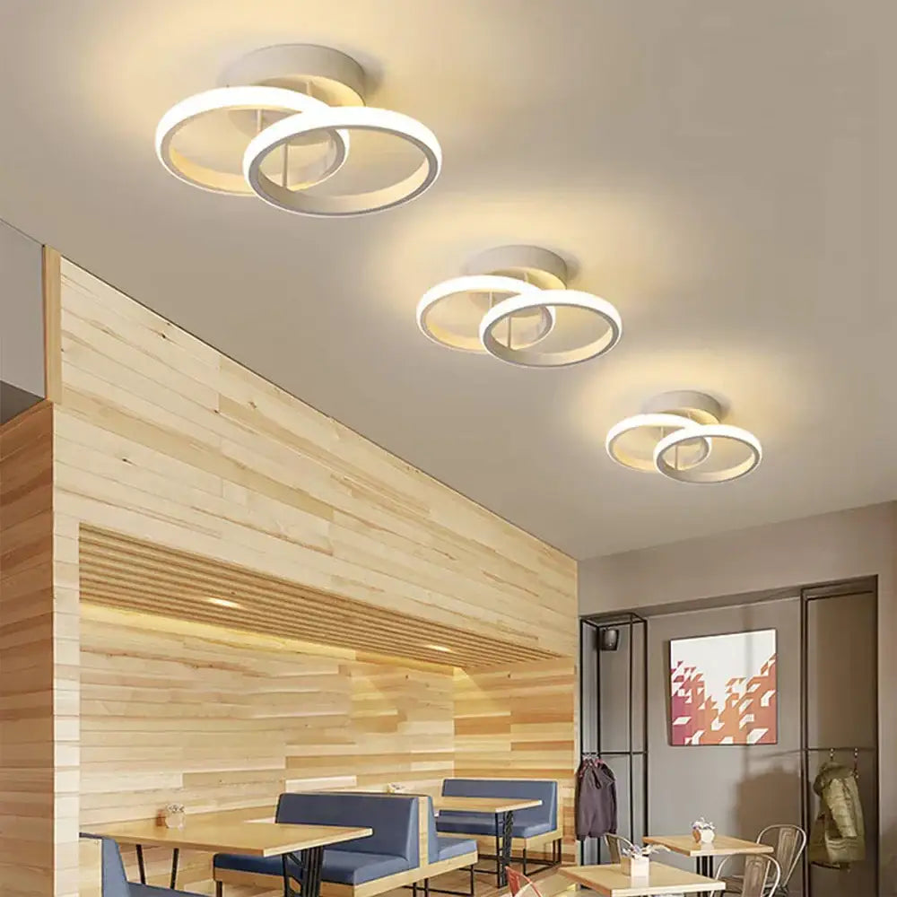 Modern black & white minimalist led ceiling light living room