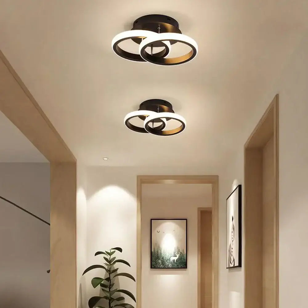 Modern black & white minimalist led ceiling light living room