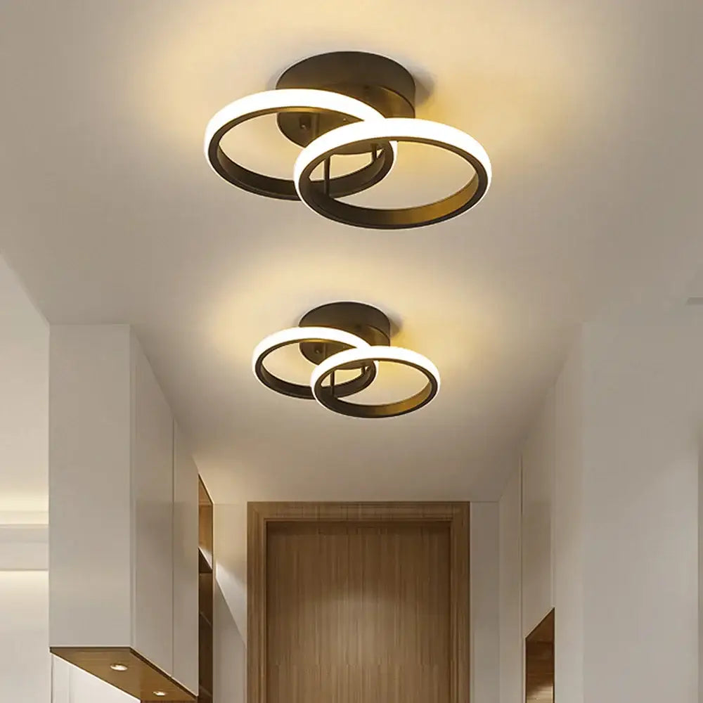 Modern black & white minimalist led ceiling light living room
