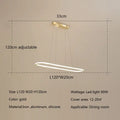 Modern black & white oval led chandelier dining room pendant light
