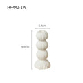 Modern black & white ribbed geometric ceramic candle holder living room