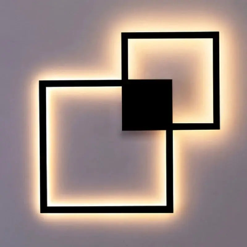 Modern black & white square led wall sconce bedroom lighting