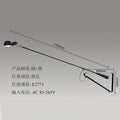 Modern black & white swing arm wall lamp for living room