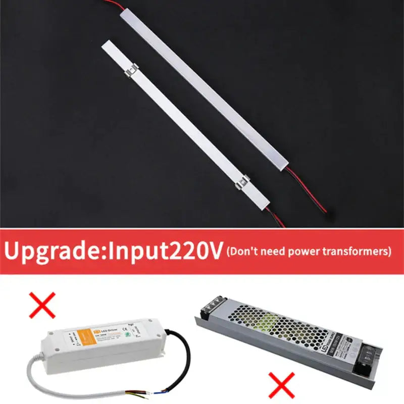 Modern black & white tube bar light living room linear strip lighting
