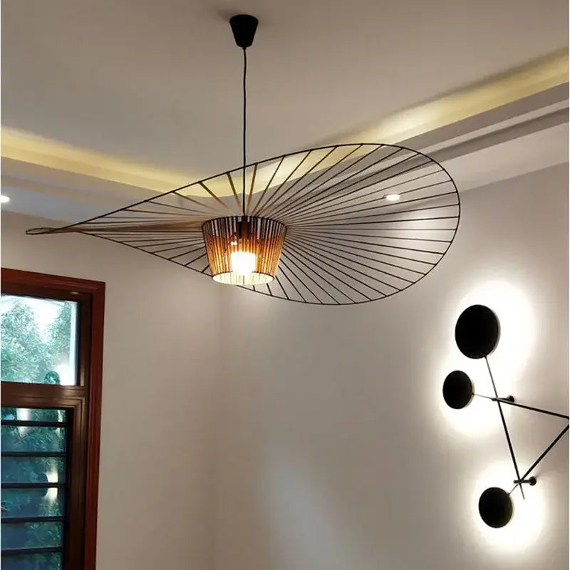 Modern black wing designer pendant ceiling chandelier living room