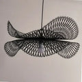 Modern black woven metal pendant light kitchen butterfly design