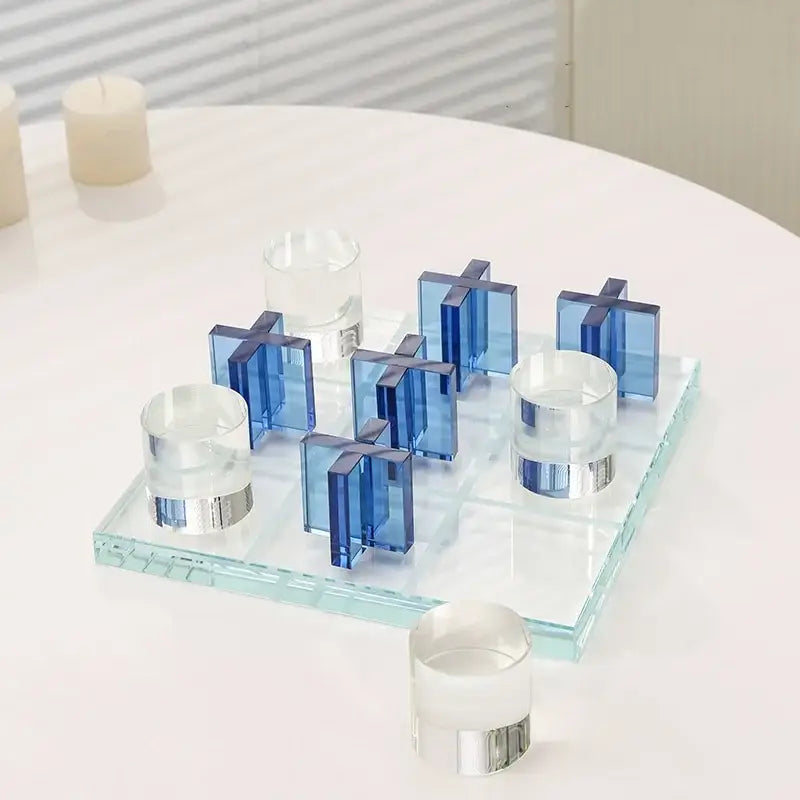 Modern blue acrylic decorbites crystal chessboard living room set
