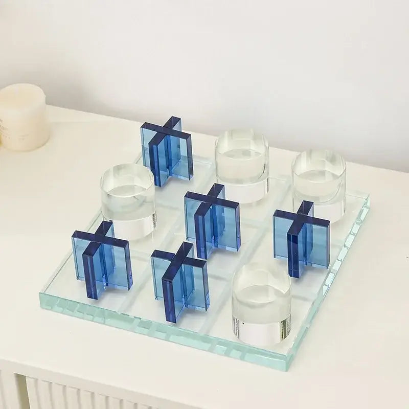 Modern blue acrylic decorbites crystal chessboard living room set