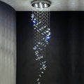 Modern blue & clear crystal staircase chandelier living room light