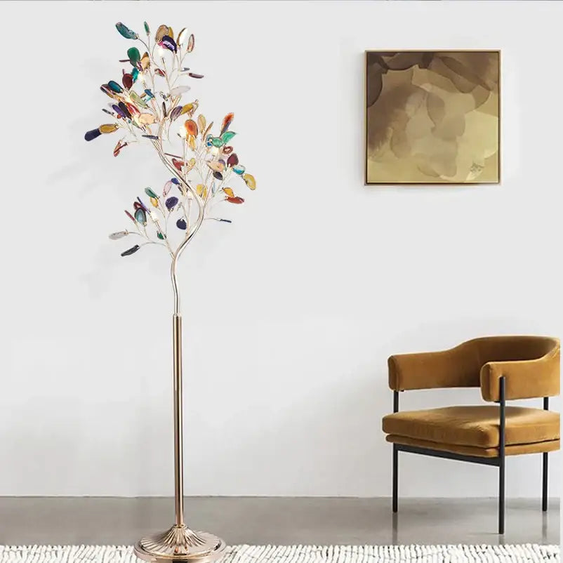 Modern blue & green agate chandelier dining room led lighting
