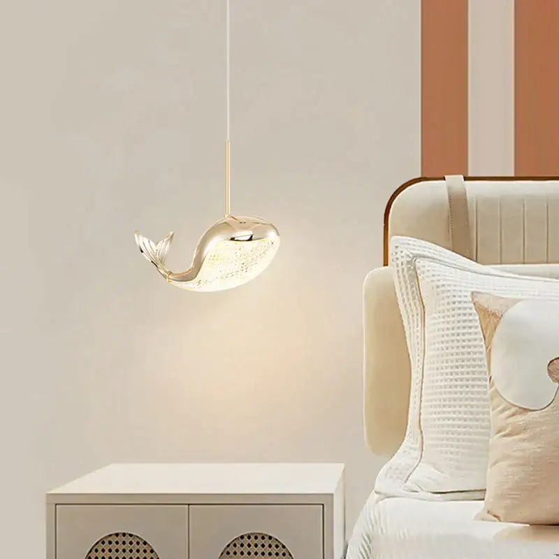 Modern blue green & gold decorbites dolphin chandelier bedroom light