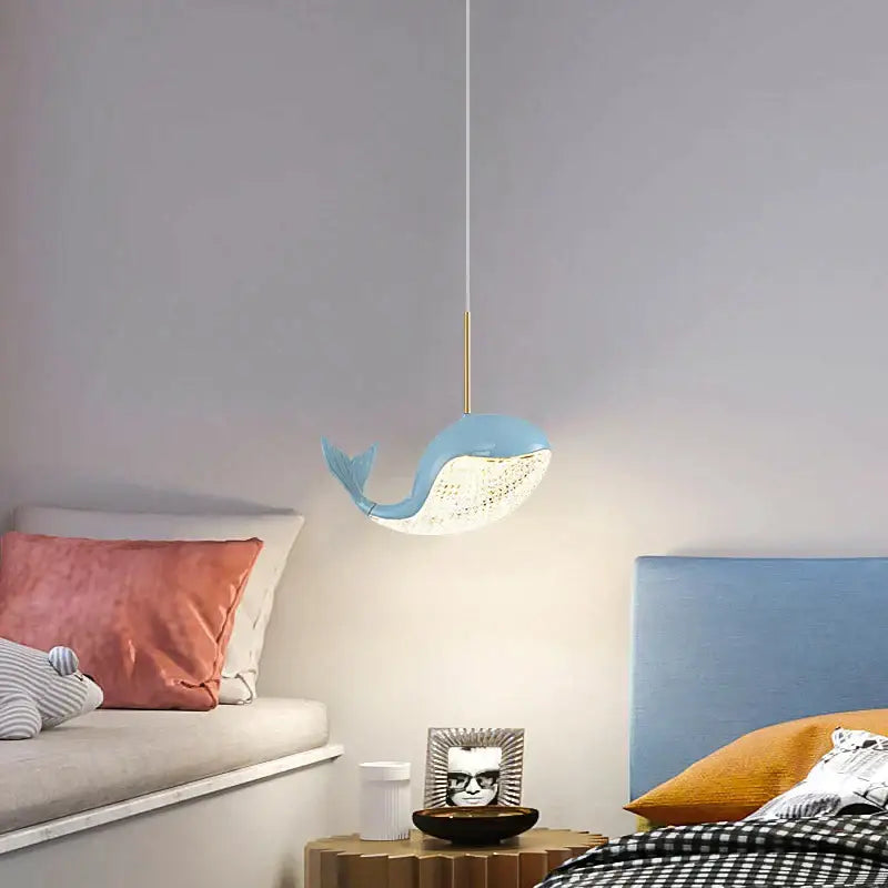 Modern blue green & gold decorbites dolphin chandelier bedroom light