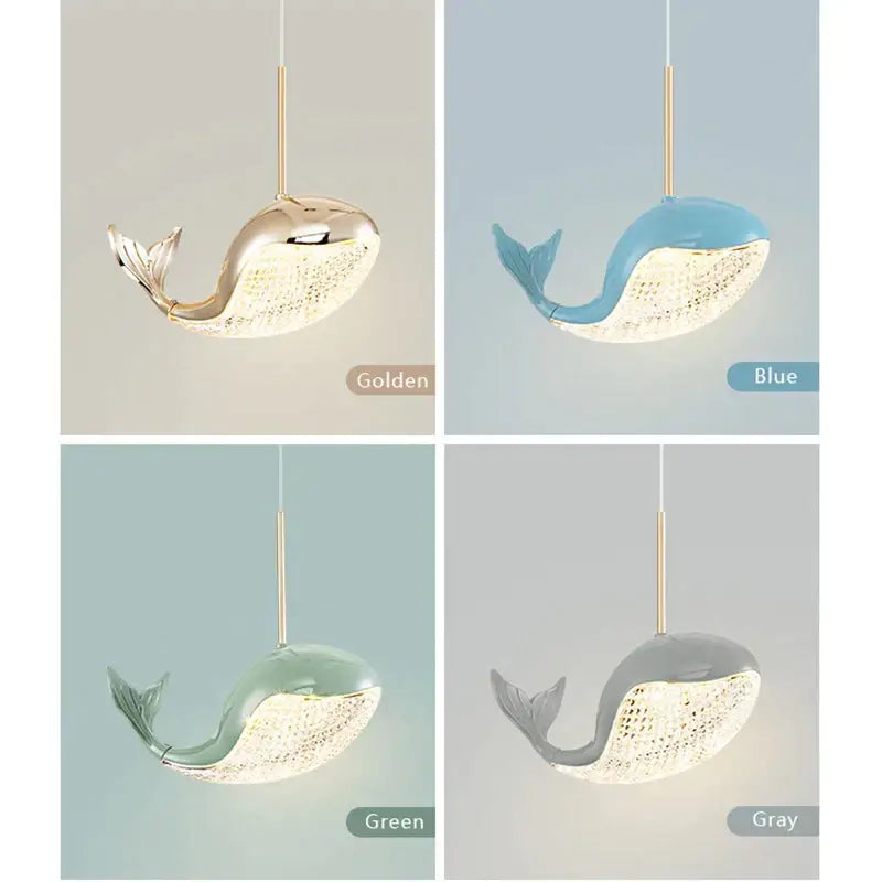 Modern blue green & gold decorbites dolphin chandelier bedroom light