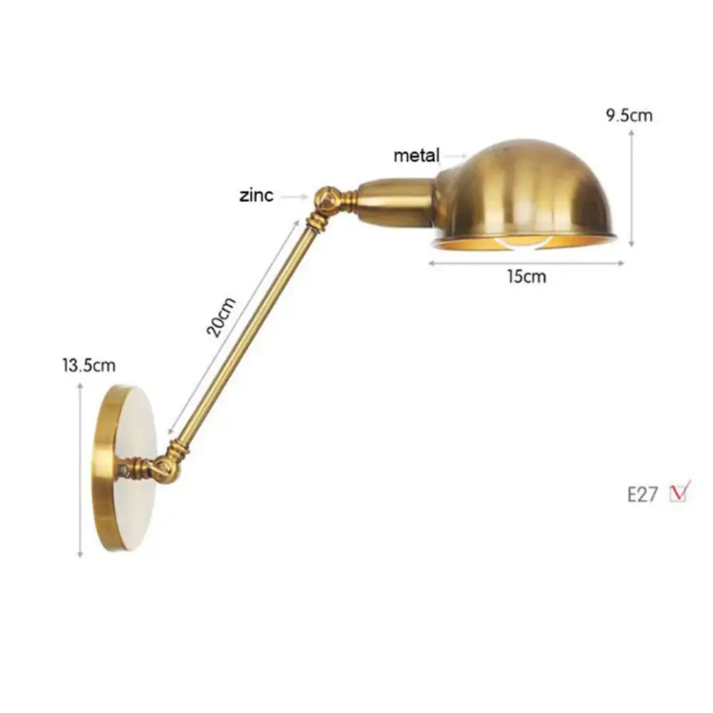 Modern brass adjustable arm wall sconces for bedroom decor