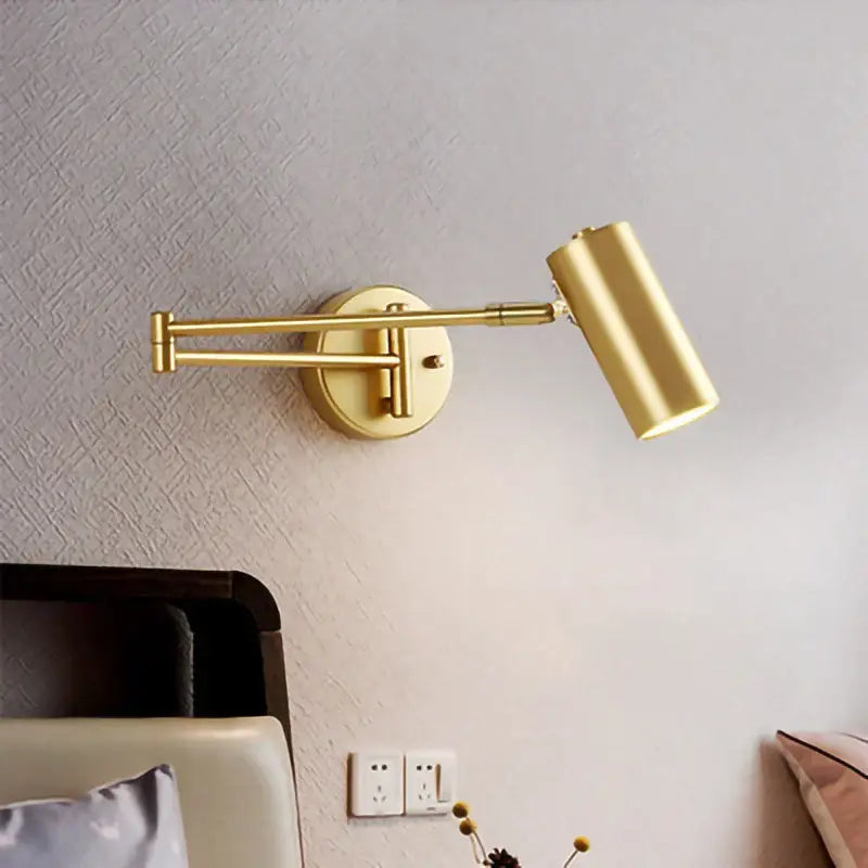 Modern brass adjustable e27 led wall lamp bedroom reading light