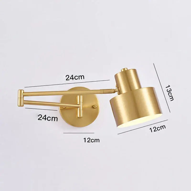 Modern brass adjustable e27 led wall lamp bedroom reading light