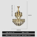 Modern brass and black crystal hollow villa chandelier living room