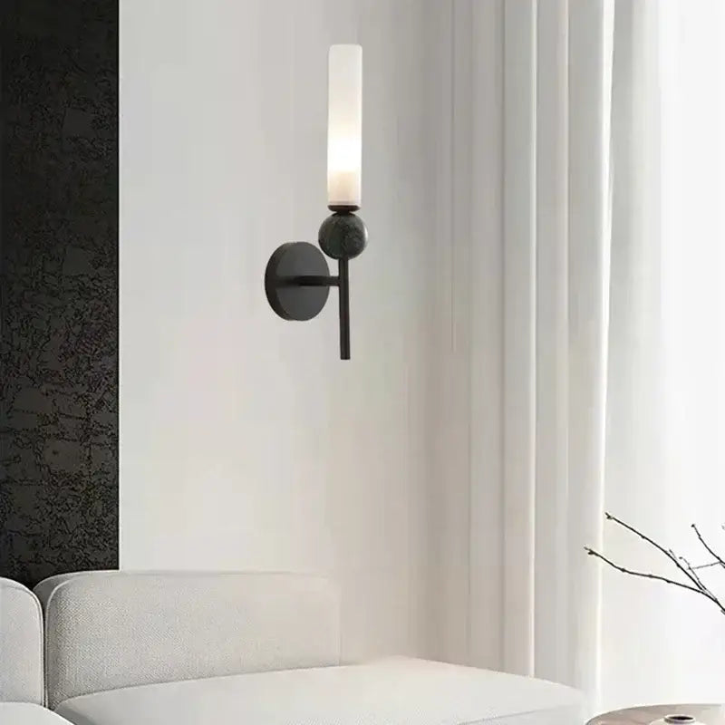 Modern brass and black decorbites foyer hallway lamp living room sconce
