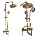 Modern brass and black dual handle shower faucet set bathroom caddy