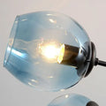 Modern brass and blue glass iron ball chandeliers for dining room