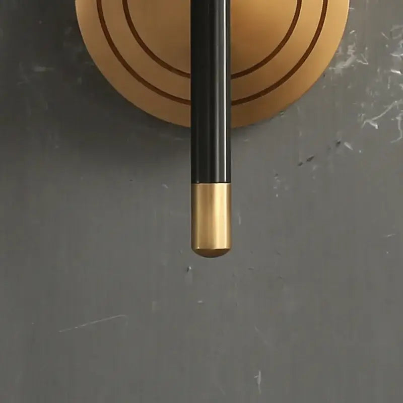 Modern brass and copper wooden wall light living room sconce