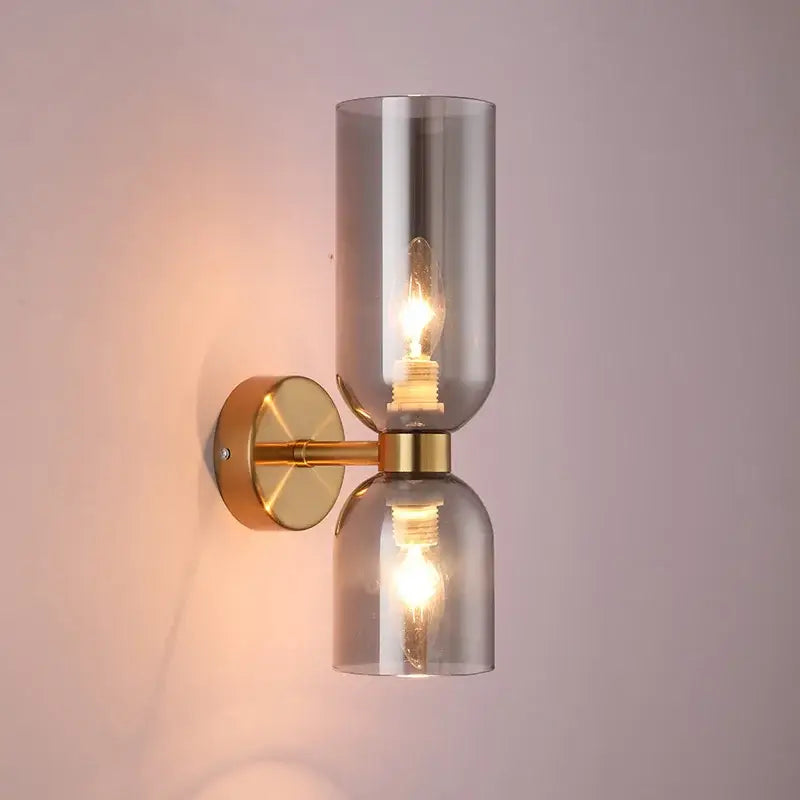Modern brass and decorbites glass ball wall lamps bedroom sconces