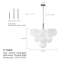 Modern brass and frosted glass chandelier for living room dining decor