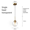 Modern brass and glass pendant lights for kitchen dining room