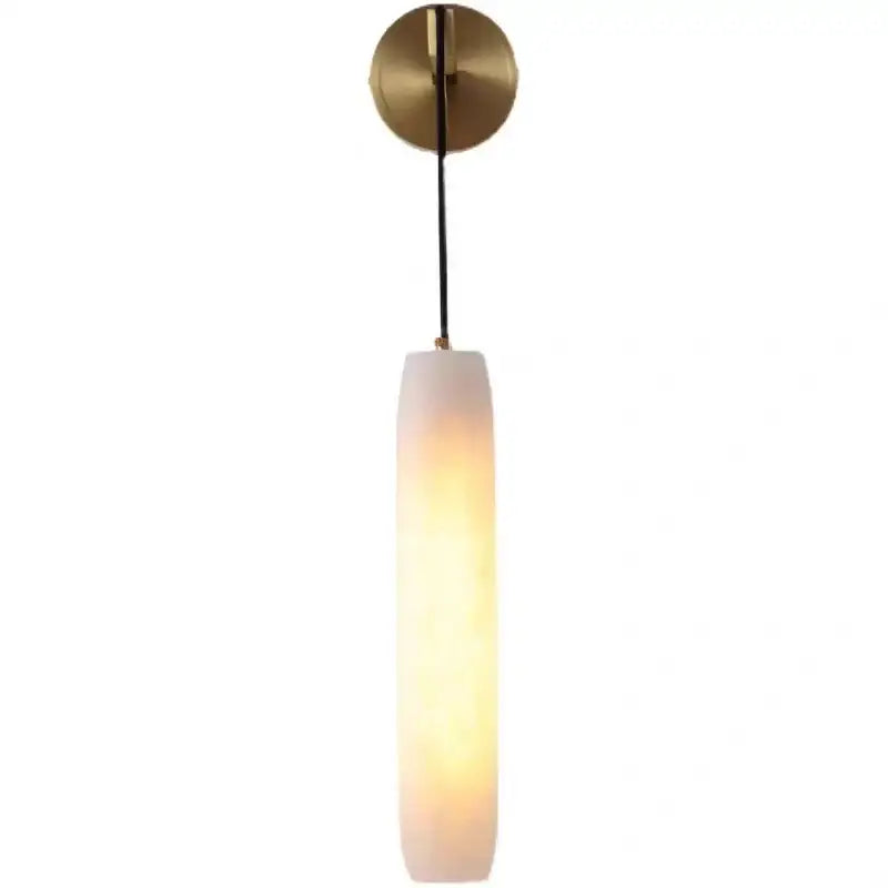 Modern brass and marble wall lamp bedroom sconce with frosted glass