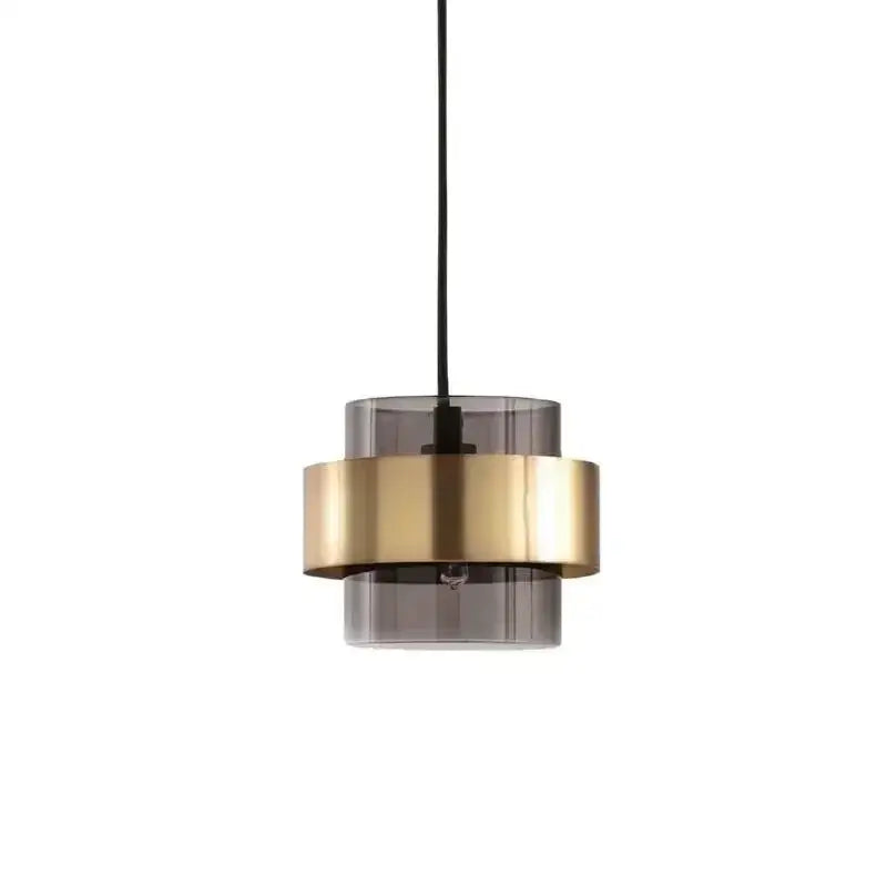 Modern brass and smoked glass pendant light dining room decorbites gold wrought iron