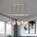 Modern brass ball clear glass island chandelier dining room light