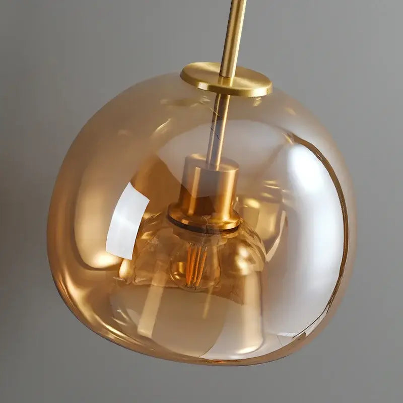Modern brass & black glass ball led ceiling light living room
