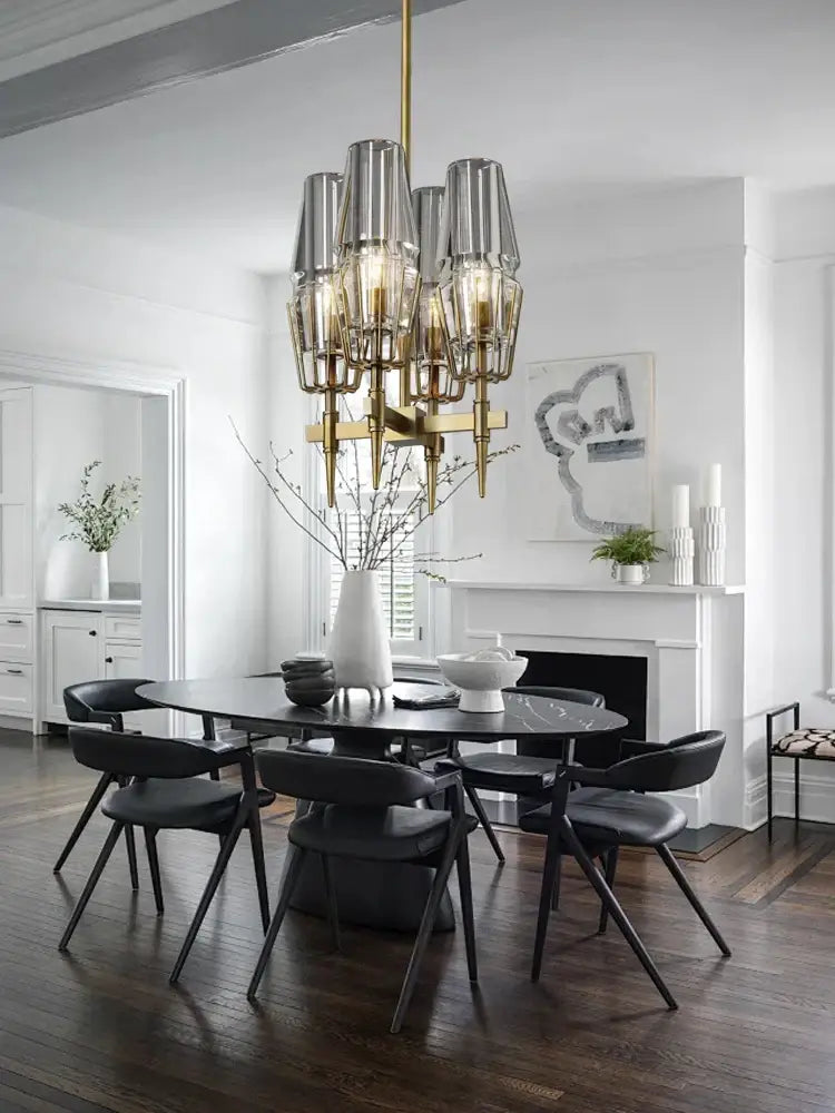 Modern brass crystal bronze pendant lamp dining room dimmable led